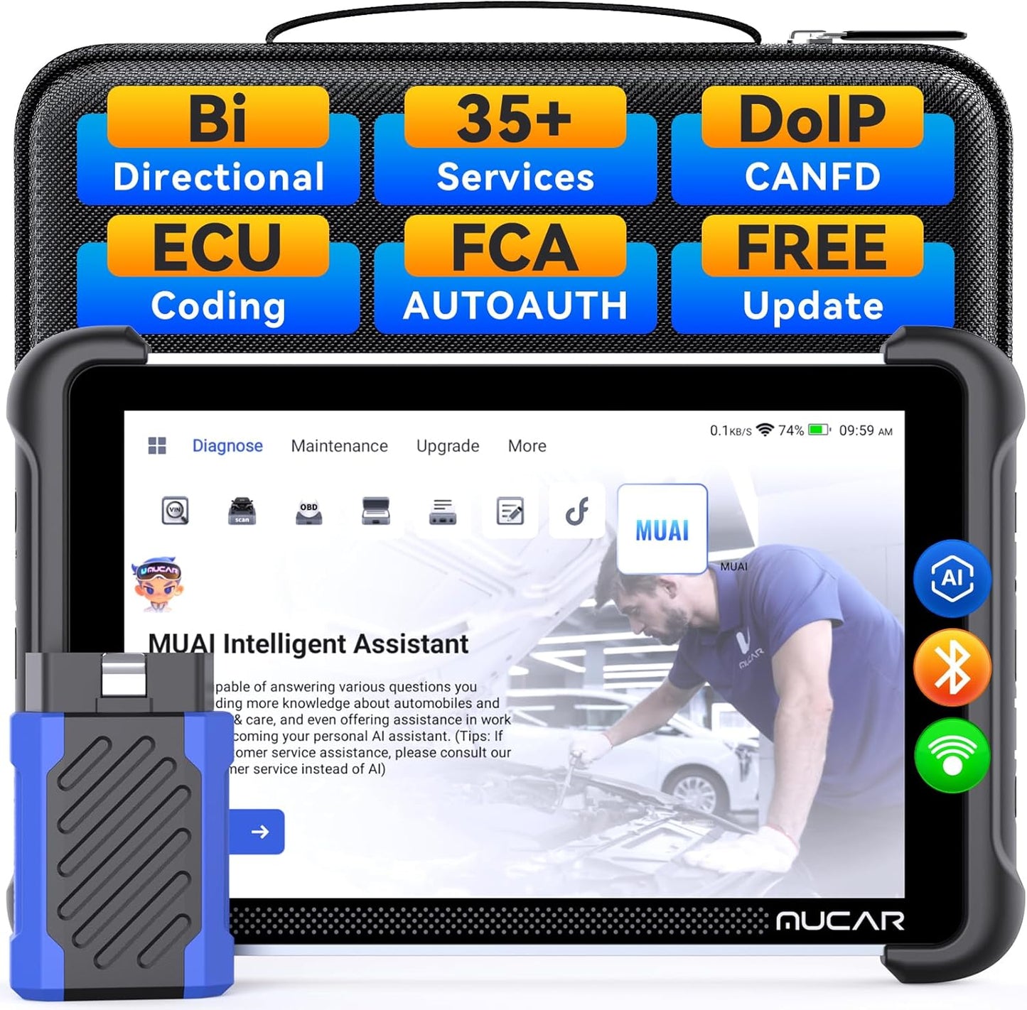 MUCAR 892BT AI-Assisted Bi-Directional Diagnostic Tool — Full-System OBD2 Scanner