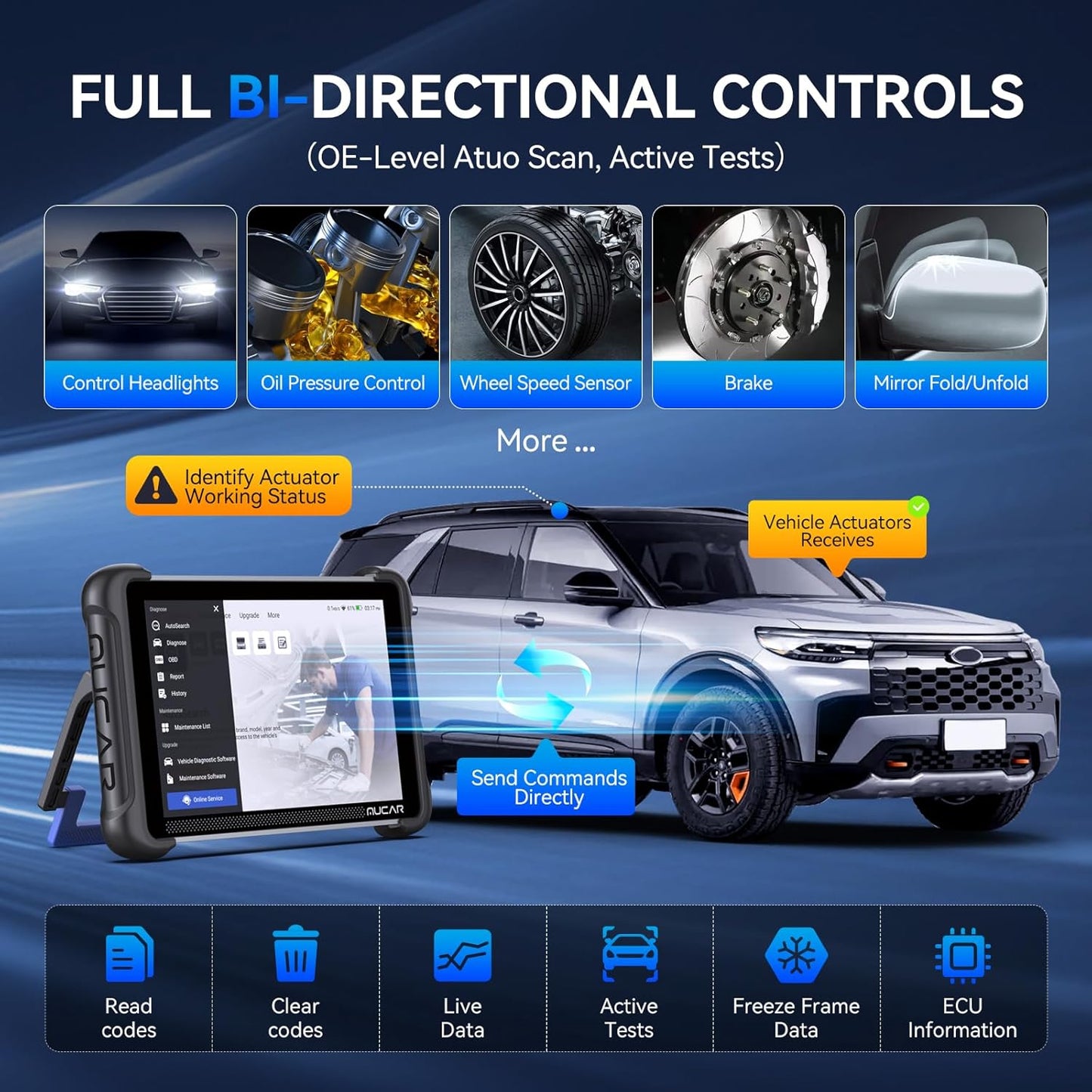 MUCAR 892BT AI-Assisted Bi-Directional Diagnostic Tool — Full-System OBD2 Scanner