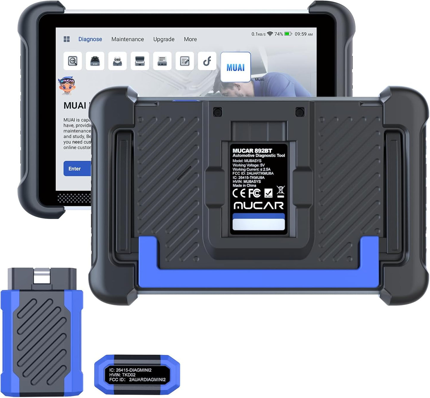 MUCAR 892BT AI-Assisted Bi-Directional Diagnostic Tool — Full-System OBD2 Scanner